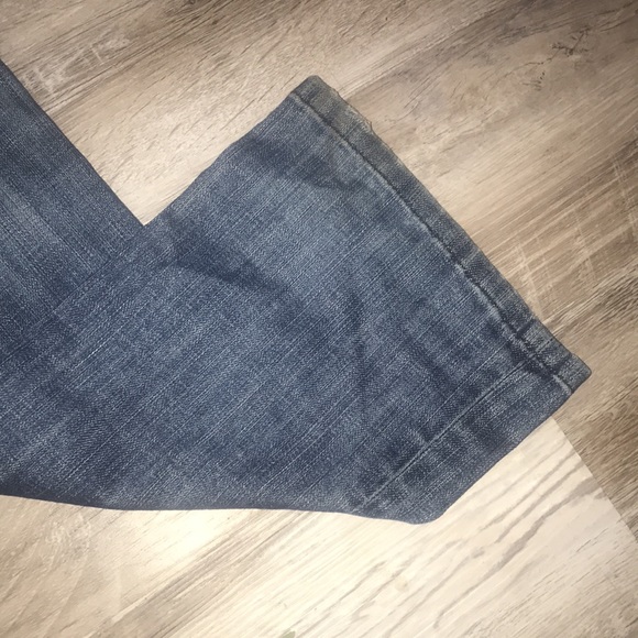 Marciano dark wash leopard animal print boot legs size 27 jeans - Picture 6 of 12